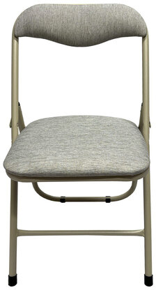 Стул складной для дома и офиса РС04, бежевый перламутровый каркас, рогожка бежевая