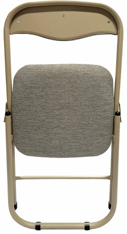 Стул складной для дома и офиса РС04, бежевый перламутровый каркас, рогожка бежевая