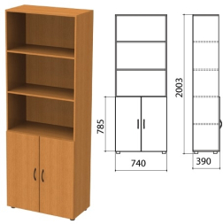 Шкаф высокий 3-открытые полки КФ16