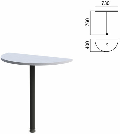 Стол приставной полукруг Арго (вариант 6) опора черная
